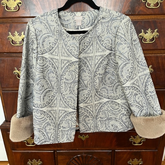 Chico's Jackets & Blazers - Chico's Muticolored Lined Jacket with Removable Cuffs Size 2 NWOT